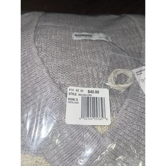 Plus Size 2X Sonoma Goods For Life Long Sleeve V-Neck Sweater Retail $40.00 - Picture 3 of 4